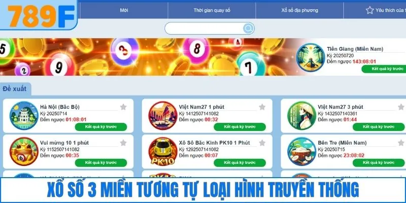 Xổ số 3 miền tương tự như hình thức truyền thống